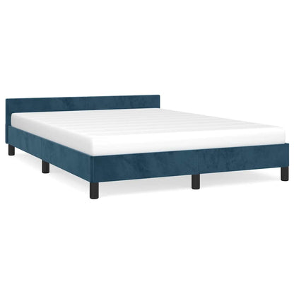 Giroletto senza Materasso Blu Scuro 140x200 cm Velluto