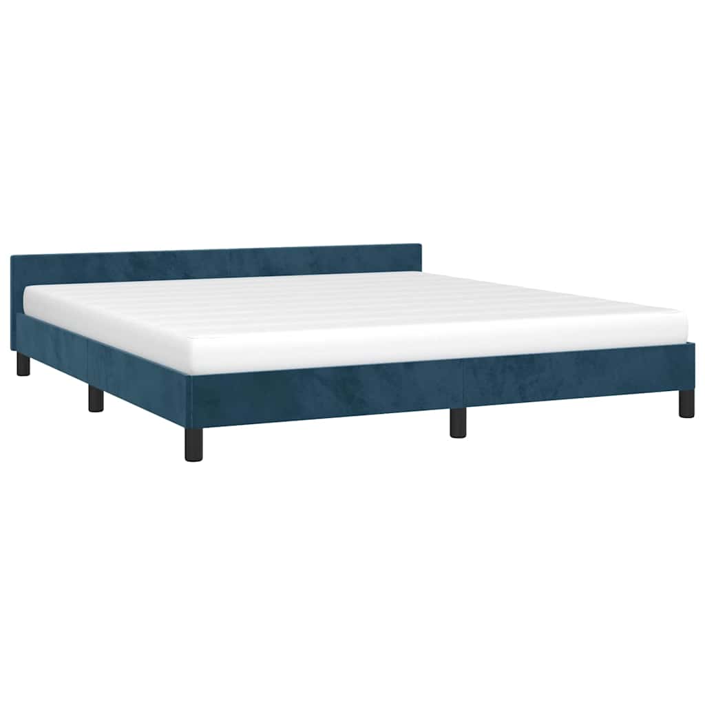Giroletto senza Materasso Blu Scuro 160x200 cm in Velluto