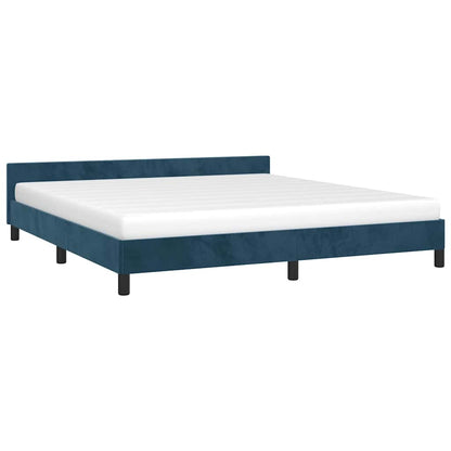 Giroletto senza Materasso Blu Scuro 160x200 cm in Velluto
