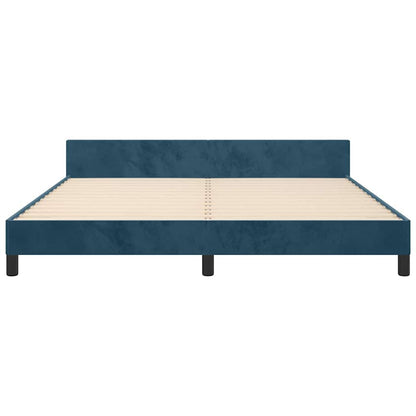Giroletto senza Materasso Blu Scuro 160x200 cm in Velluto
