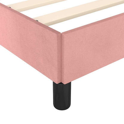Giroletto con Testiera senza Materasso Rosa 160x200 cm Velluto