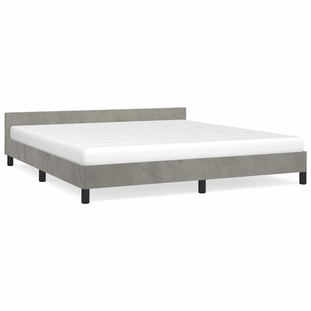Giroletto senza Materasso Grigio Chiaro 180x200 cm Velluto