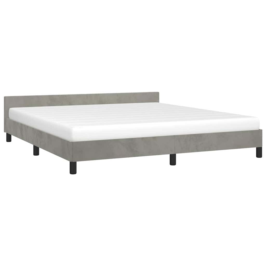 Giroletto senza Materasso Grigio Chiaro 180x200 cm Velluto