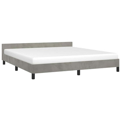 Giroletto senza Materasso Grigio Chiaro 180x200 cm Velluto