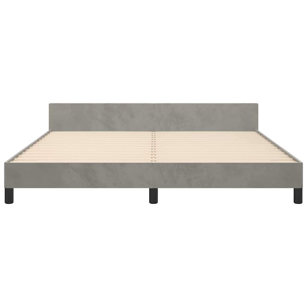 Giroletto senza Materasso Grigio Chiaro 180x200 cm Velluto