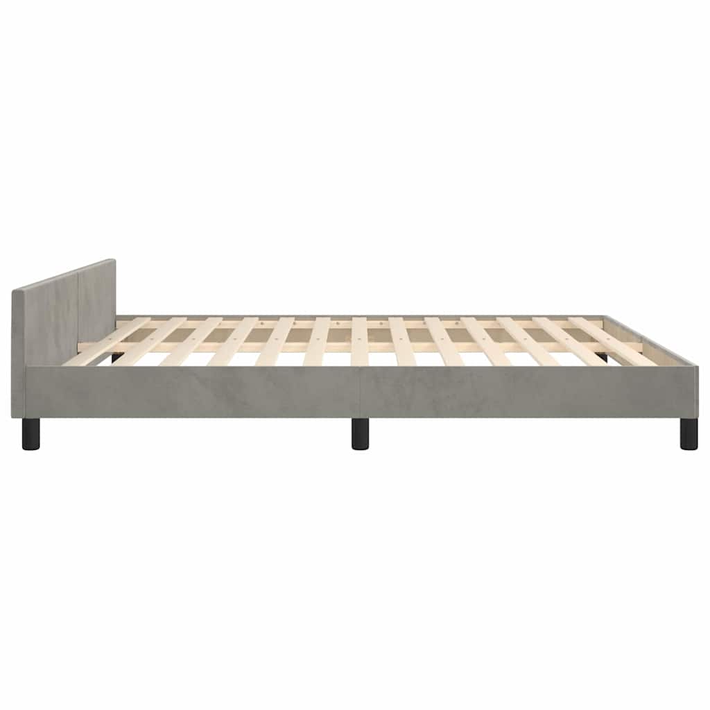 Giroletto senza Materasso Grigio Chiaro 180x200 cm Velluto