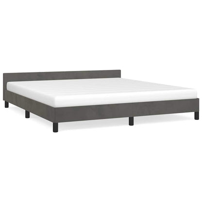 Giroletto senza Materasso Grigio Scuro 180x200 cm Velluto