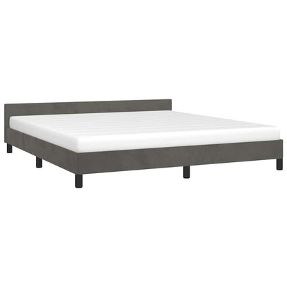 Giroletto senza Materasso Grigio Scuro 180x200 cm Velluto