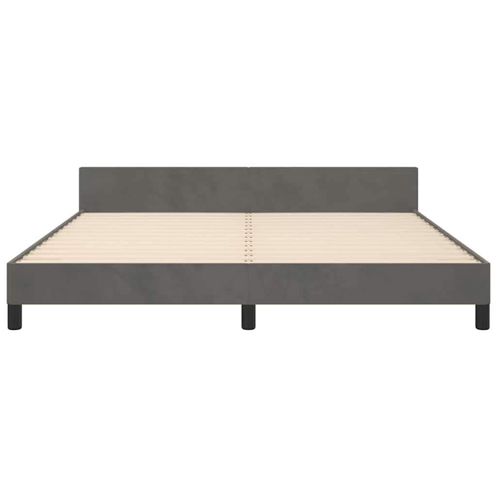 Giroletto senza Materasso Grigio Scuro 180x200 cm Velluto