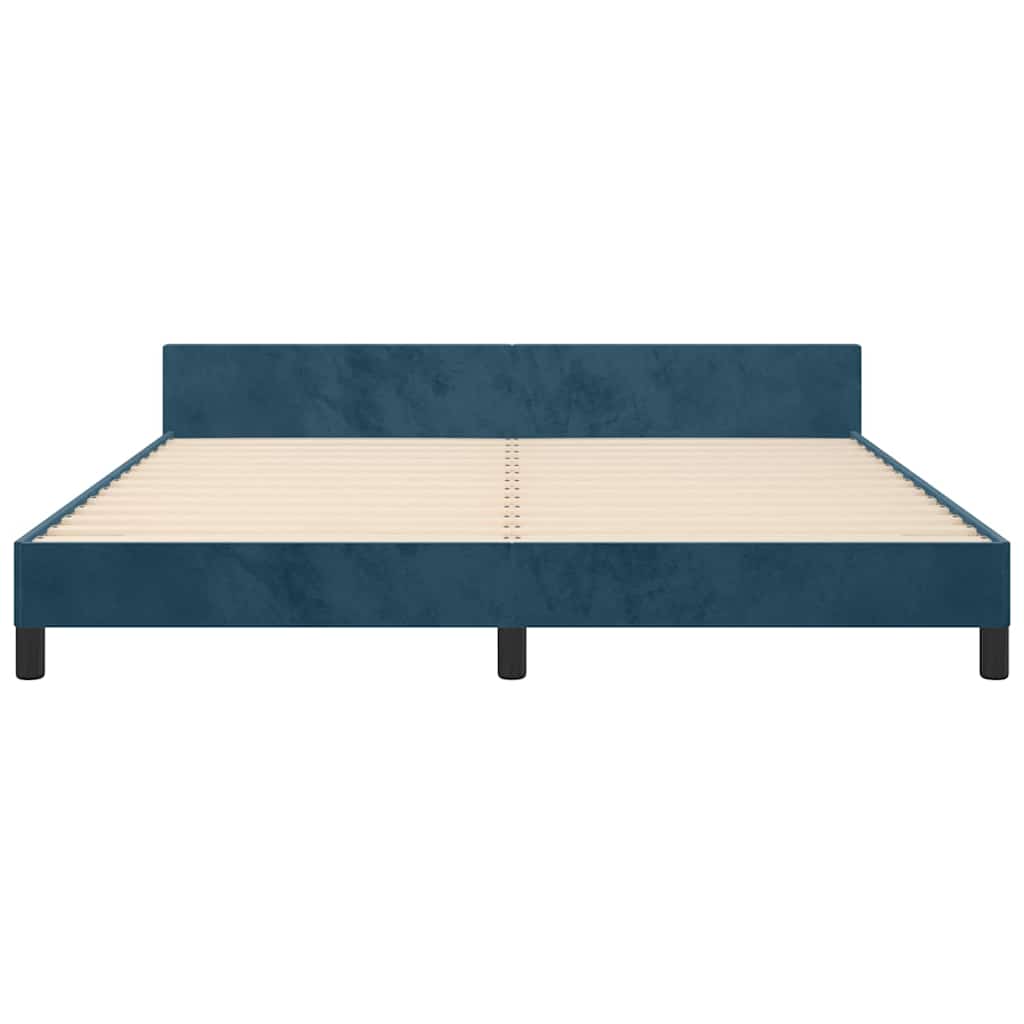 Giroletto senza Materasso Blu Scuro 180x200 cm in Velluto
