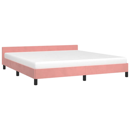 Giroletto con Testiera senza Materasso Rosa 180x200 cm Velluto | homemem39