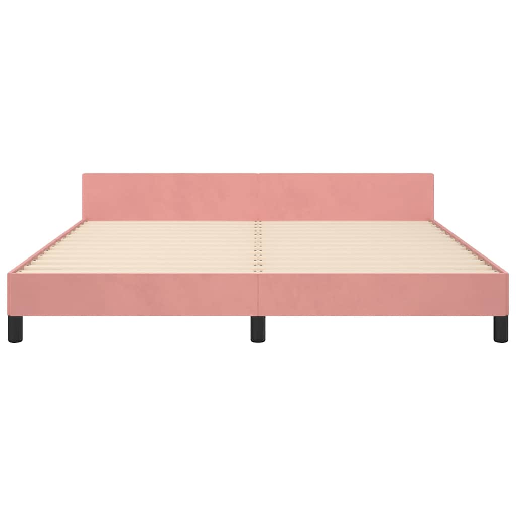Giroletto con Testiera senza Materasso Rosa 180x200 cm Velluto | homemem39