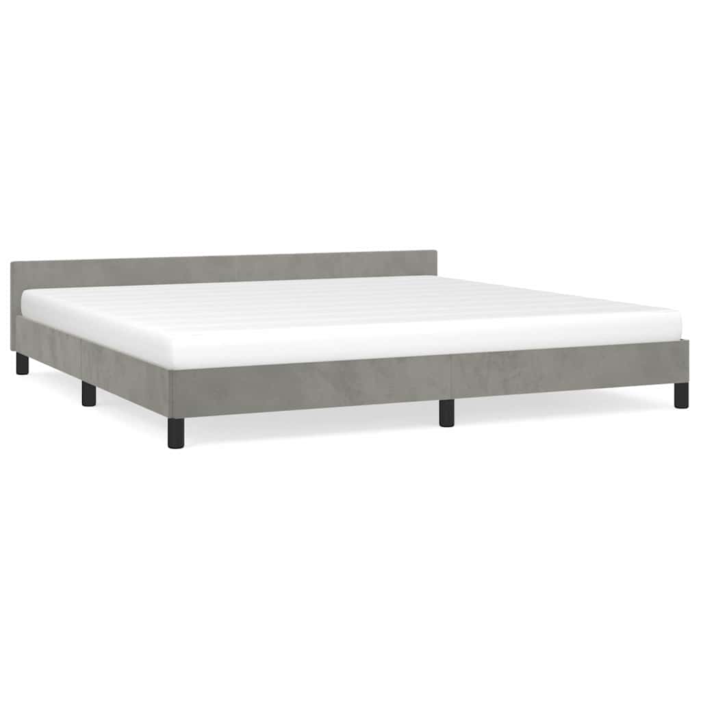 Giroletto senza Materasso Grigio Chiaro 200x200 cm Velluto