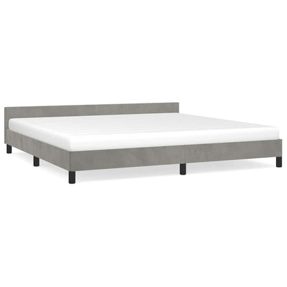 Giroletto senza Materasso Grigio Chiaro 200x200 cm Velluto