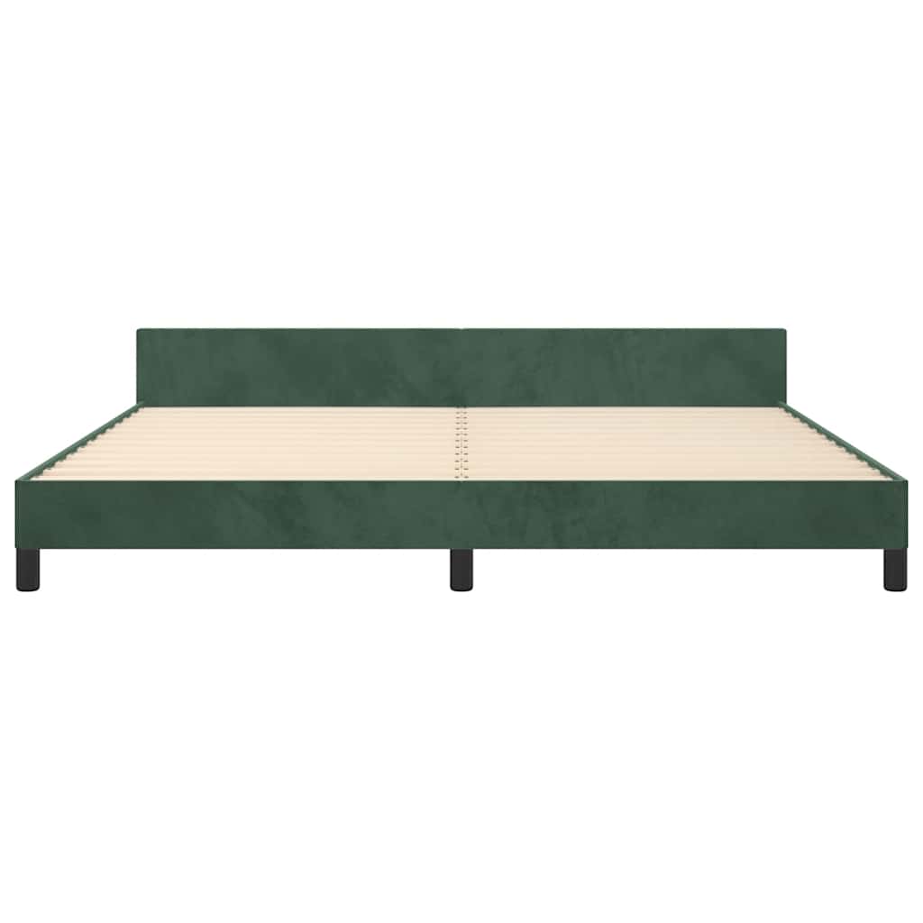 Giroletto senza Materasso Verde Scuro 200x200 cm in Velluto - homemem39