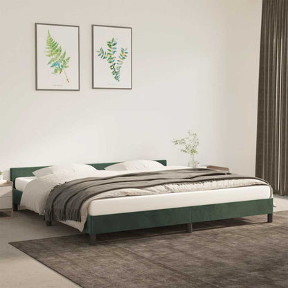 Giroletto senza Materasso Verde Scuro 200x200 cm in Velluto - homemem39