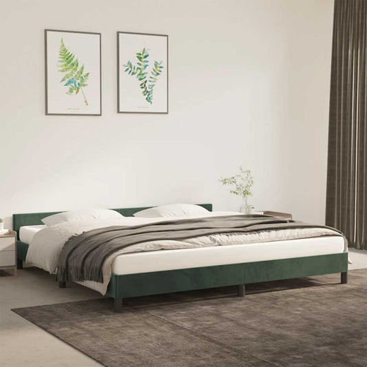 Giroletto senza Materasso Verde Scuro 200x200 cm in Velluto - homemem39