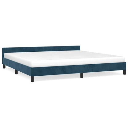 Giroletto senza Materasso Blu Scuro 200x200 cm in Velluto | homemem39