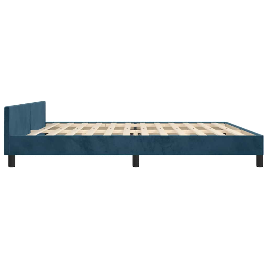Giroletto senza Materasso Blu Scuro 200x200 cm in Velluto | homemem39