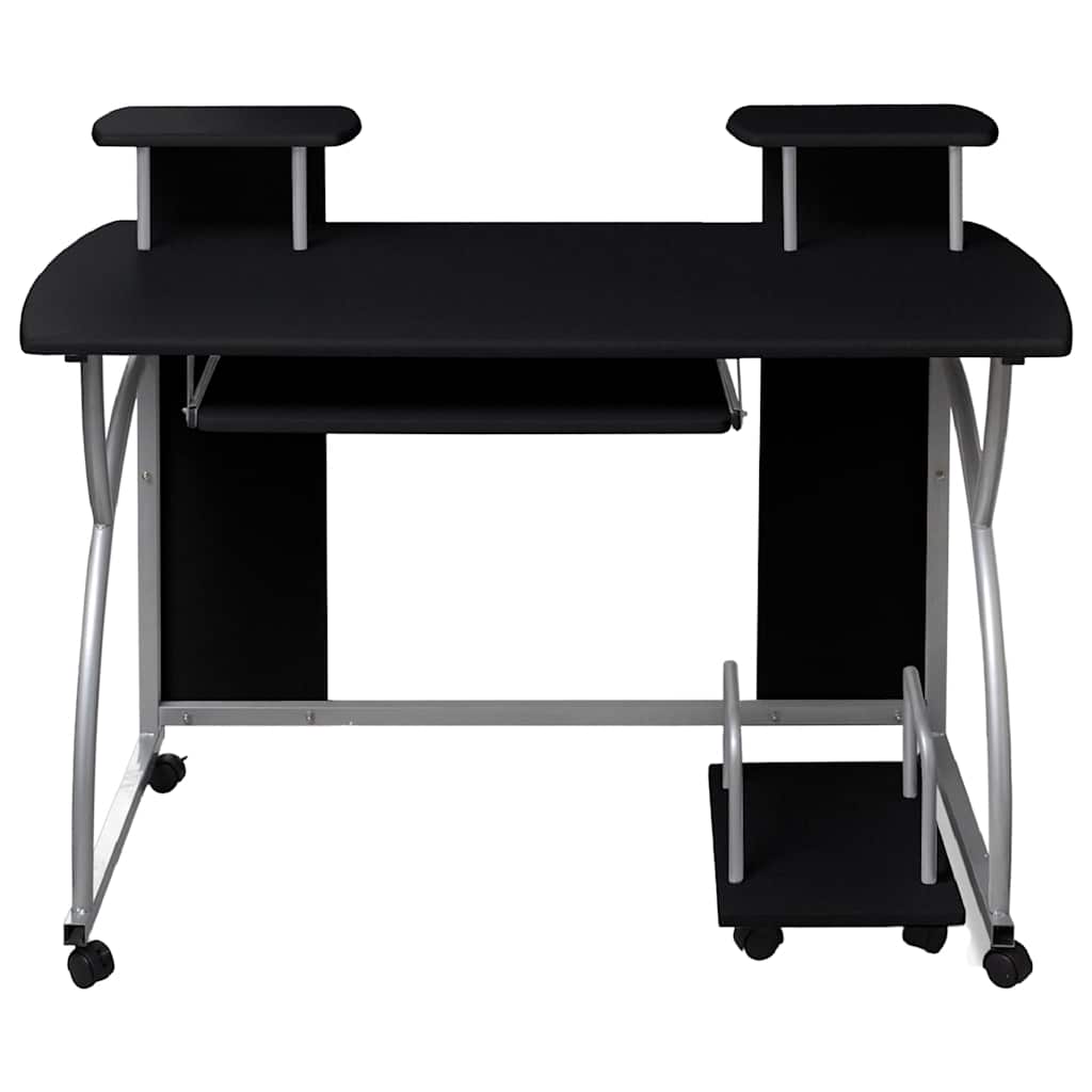 Scrivania da Computer Nera 110x52x88,5 cm in Legno Multistrato | homemem39