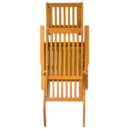 Outdoor Deckchair with Footrest and Table in Solid Acacia