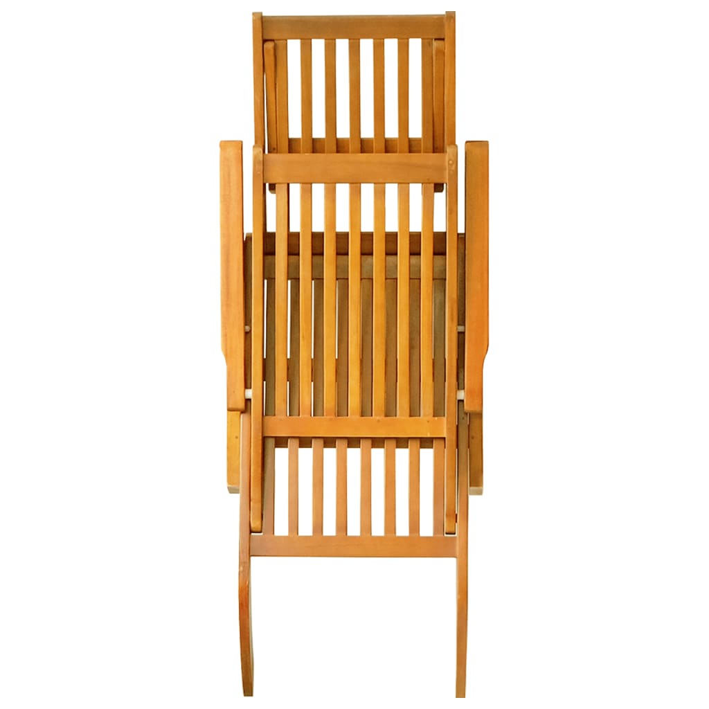 Outdoor Deckchair with Footrest and Table in Solid Acacia