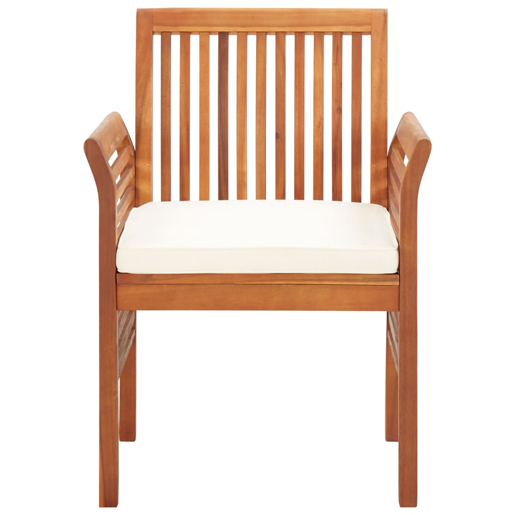 Sedie da Pranzo Giardino con Cuscini 4 pz Legno Massello Acacia | homemem39