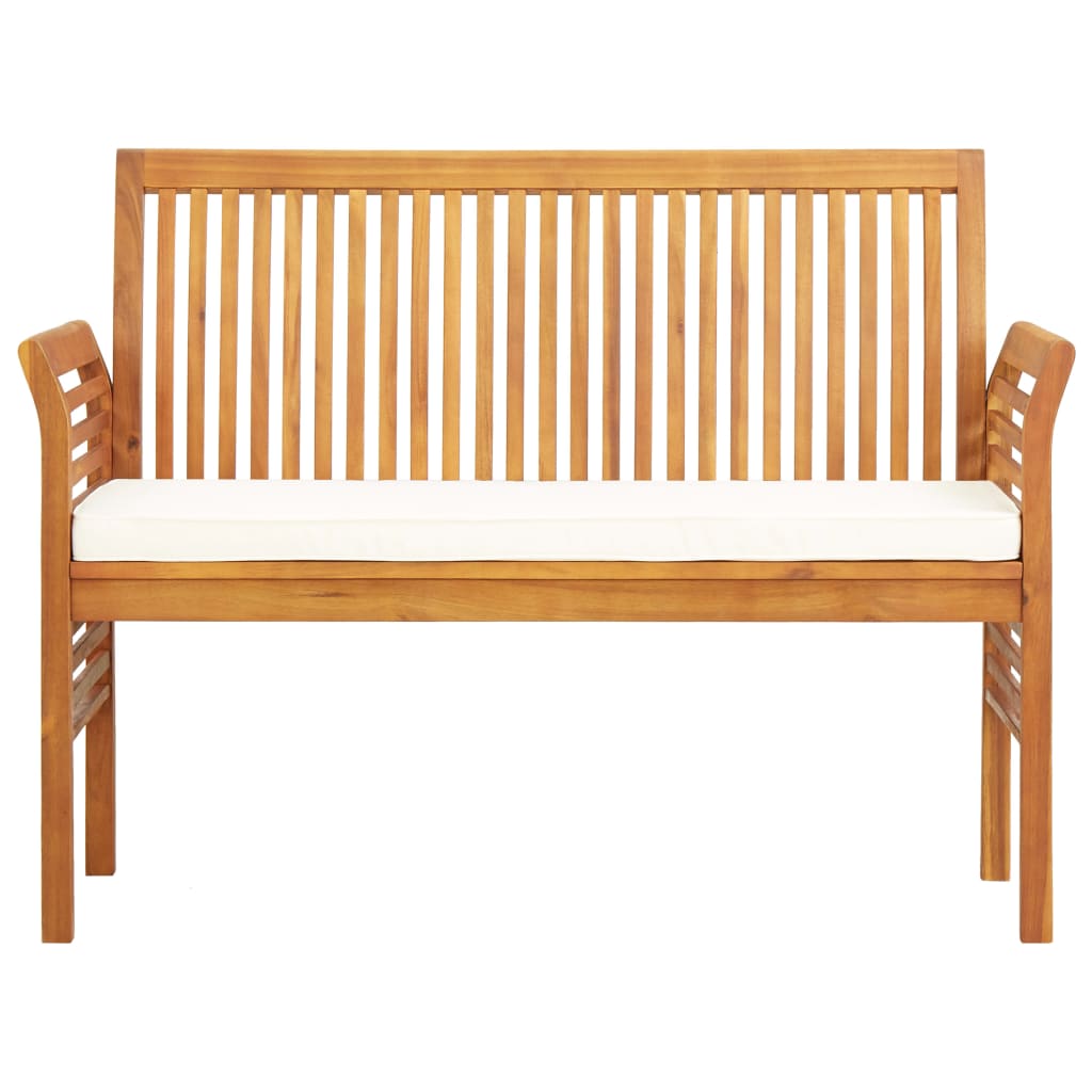 Set da Pranzo per Esterni 3pz con Cuscini Legno Massello Acacia | homemem39