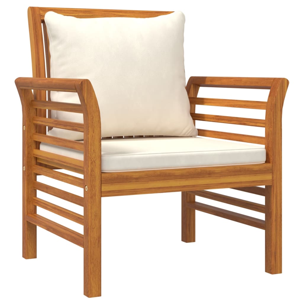 Set Mobili da Giardino 3pz con Cuscini Legno Massello di Acacia | homemem39