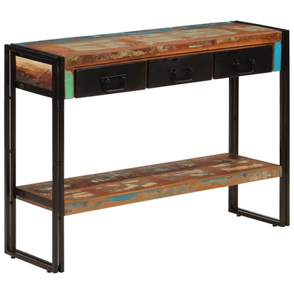 Tavolo Consolle 110x30x76 cm in Legno Massello Riciclato