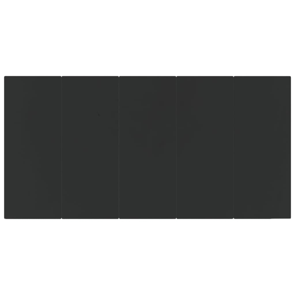 Tavolo Pranzo Giardino Nero200x100x74 Acciaio e Vetro Temperato