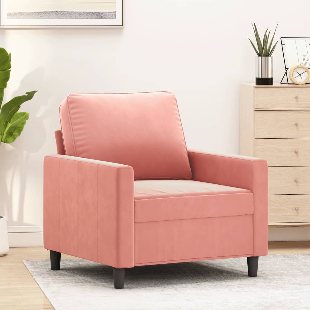 Poltrona Rosa 60 cm Velluto | homemem39