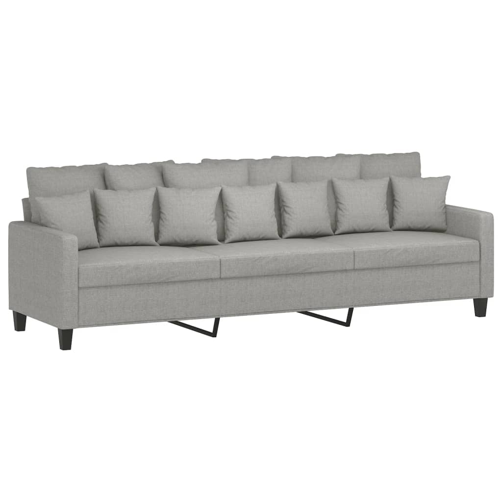 Divano a 3 Posti Grigio Chiaro 210 cm in Tessuto | homemem39