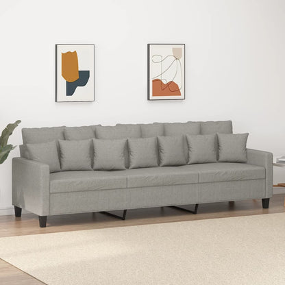Divano a 3 Posti Grigio Chiaro 210 cm in Tessuto | homemem39
