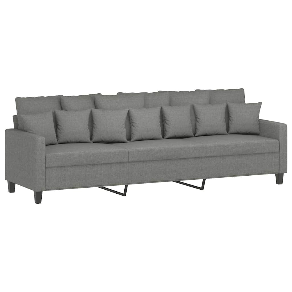 Divano a 3 Posti Grigio Scuro 210 cm in Tessuto