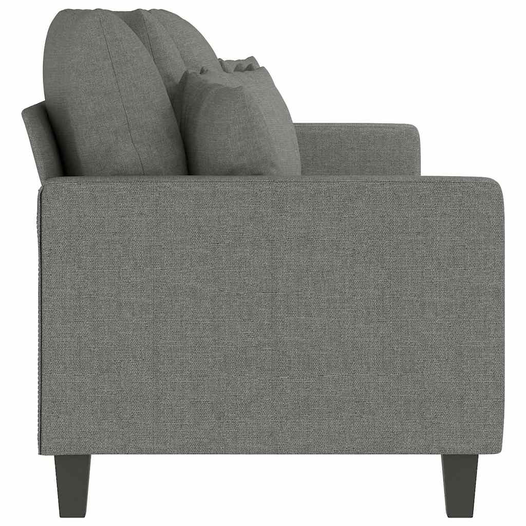 Divano a 3 Posti Grigio Scuro 210 cm in Tessuto
