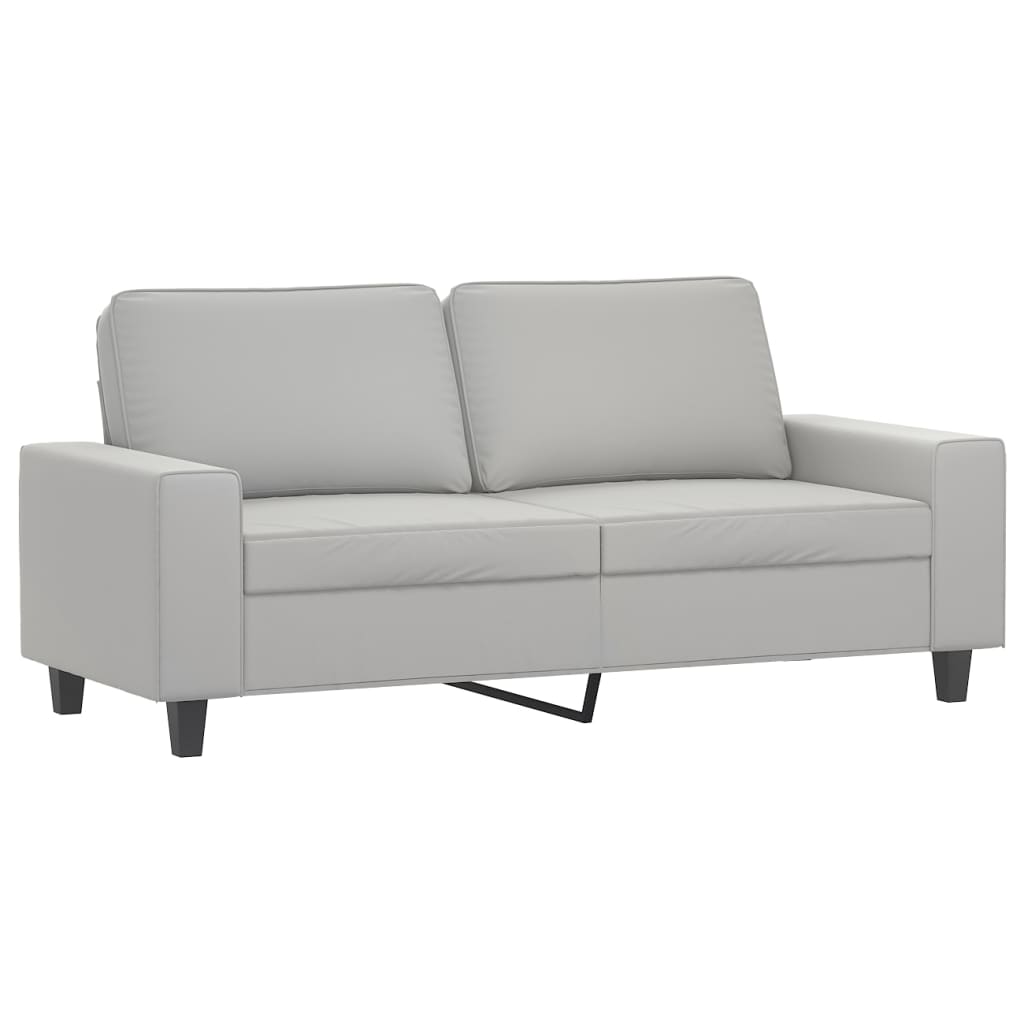 Divano a 2 Posti Grigio Chiaro 140 cm in Tessuto Microfibra | homemem39