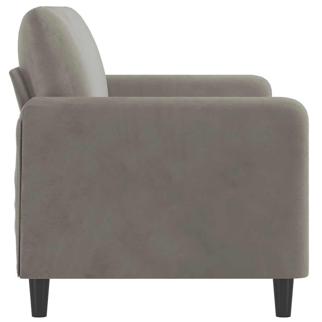 Divano a 2 Posti Grigio Chiaro 140 cm in Velluto