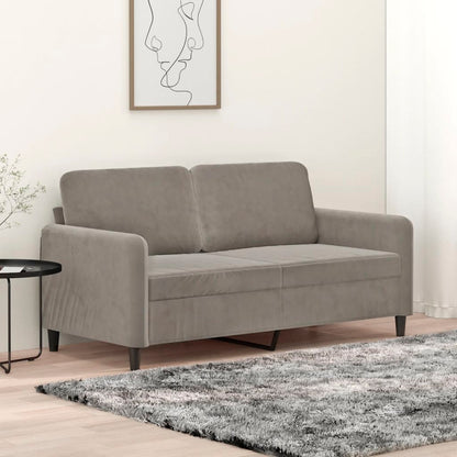 Divano a 2 Posti Grigio Chiaro 140 cm in Velluto | homemem39