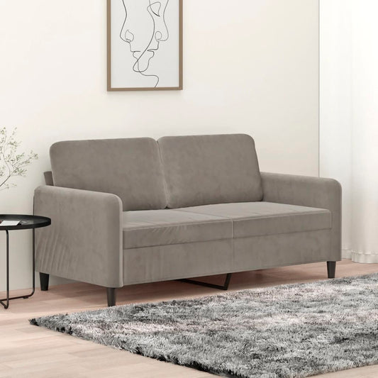 Divano a 2 Posti Grigio Chiaro 140 cm in Velluto | homemem39