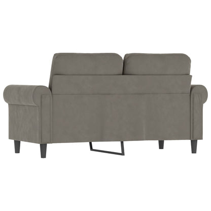 Divano a 2 Posti Grigio Chiaro 120 cm in Velluto | homemem39