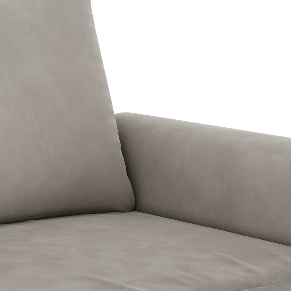 Divano a 2 Posti Grigio Chiaro 120 cm in Velluto | homemem39