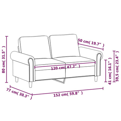 Divano a 2 Posti Grigio Chiaro 120 cm in Velluto | homemem39