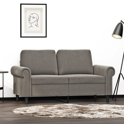 Divano a 2 Posti Grigio Chiaro 120 cm in Velluto | homemem39