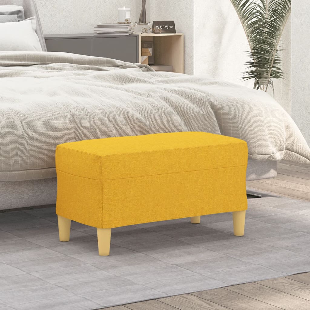 Panca Giallo Chiaro 70x35x41 cm in Tessuto - homemem39