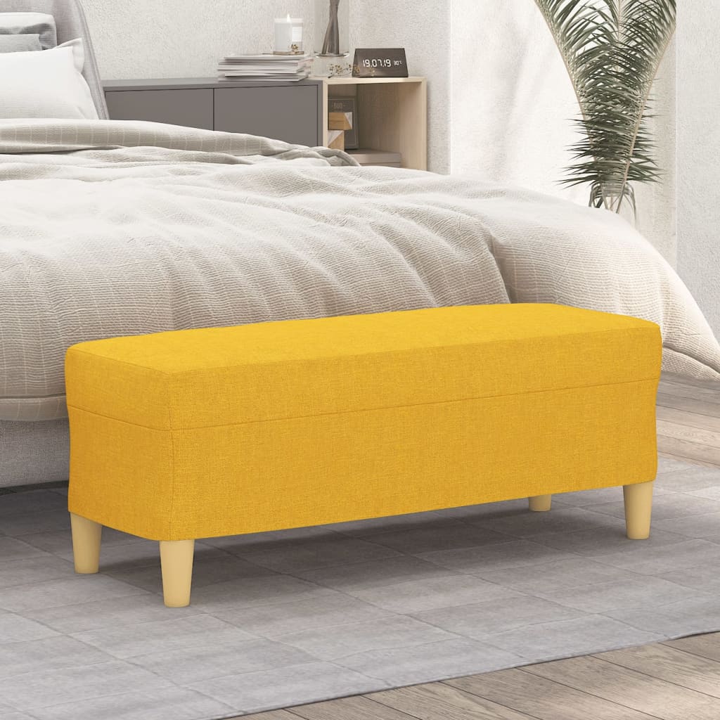 Panca Giallo Chiaro 100x35x41 cm in Tessuto - homemem39