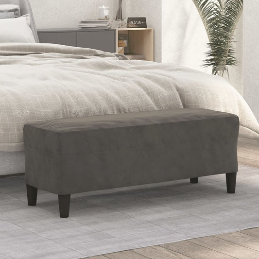 Panca Grigio Scuro 100x35x41 cm in Velluto - homemem39