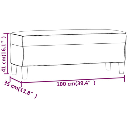 Panca rosa 100x35x41 cm in Velluto