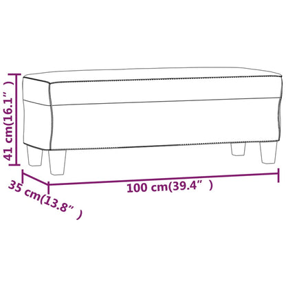 Panca tortora 100x35x41 cm in Microfibra