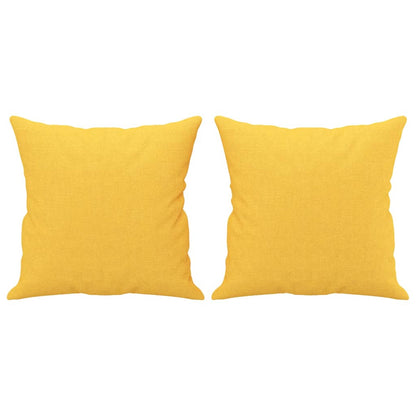 Cuscini Decorativi 2 pz Giallo Chiaro 40x40 cm in Tessuto